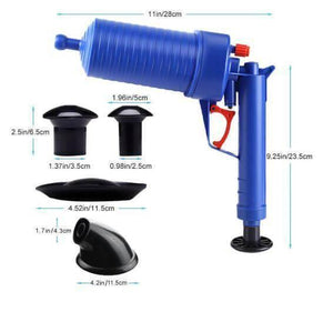 Air Power Drain Blaster Gun High Pressure Powerful Manual Sink Plunger Opener Cleaner Pump for Bath Toilets Clogged Pipe Bathtub