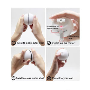USB Rechargeable Cat Interactive Laser Magic Ball Toy with LED Laser Light Electric Rolling Ball Funny Toy Keep Your Pet Busy